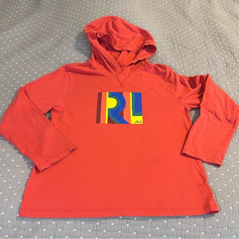 (Bundle 3 for $15) Polo by Ralph Lauren Kids Red Cotton Tee Hoodie Size XL